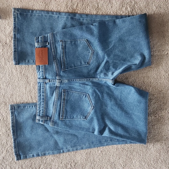 Princess Polly Dark Wash Flare Jeans sz 8 - Picture 7 of 8